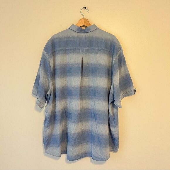 Tommy Bahama Ocean Fade Camp Shirt Button Down Size 2XLB Short Sleeve Blue - Picture 7 of 10